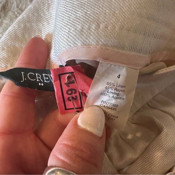 J. Crew Linen Blend Button Front Beige High Waist Skirt Size 4 - Picture 8 of 11